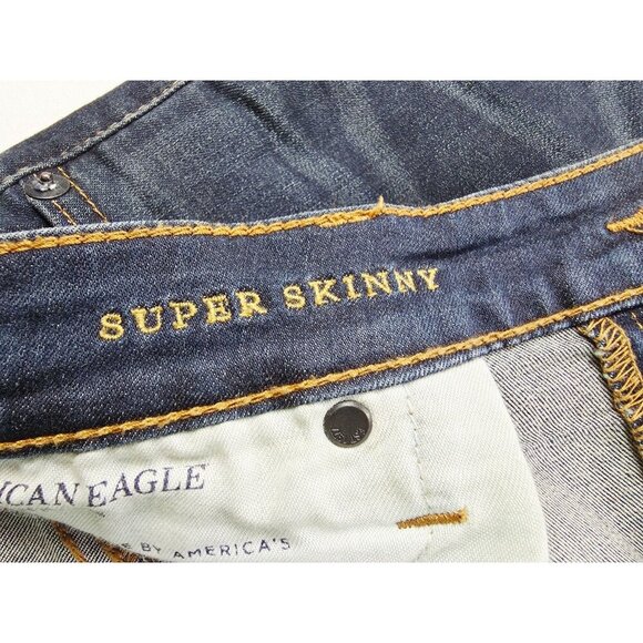 American Eagle Outfitters Size 36X30 Mens Extreme Flex Super Skinny Blue Jeans - Picture 11 of 12